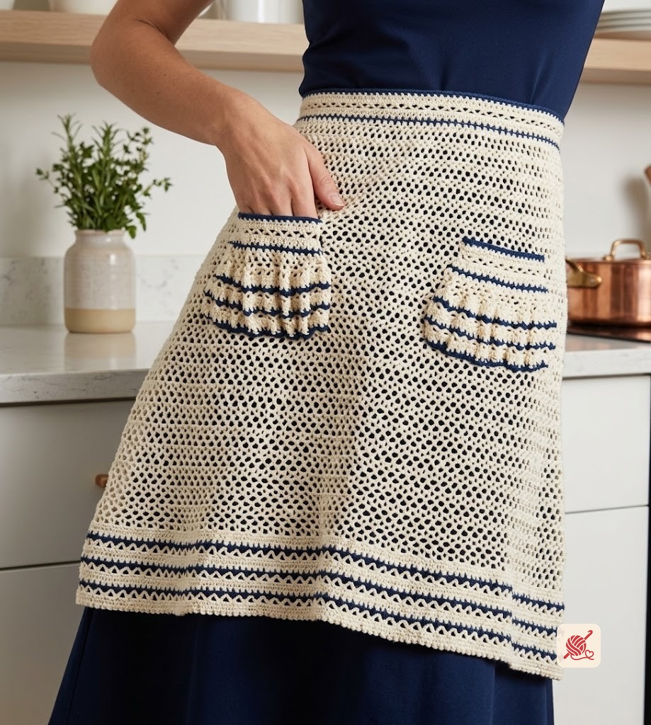 Crocheted Apron Pattern #4030