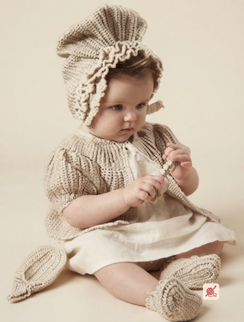 Five-Piece Crocheted Baby Set Pattern #5319