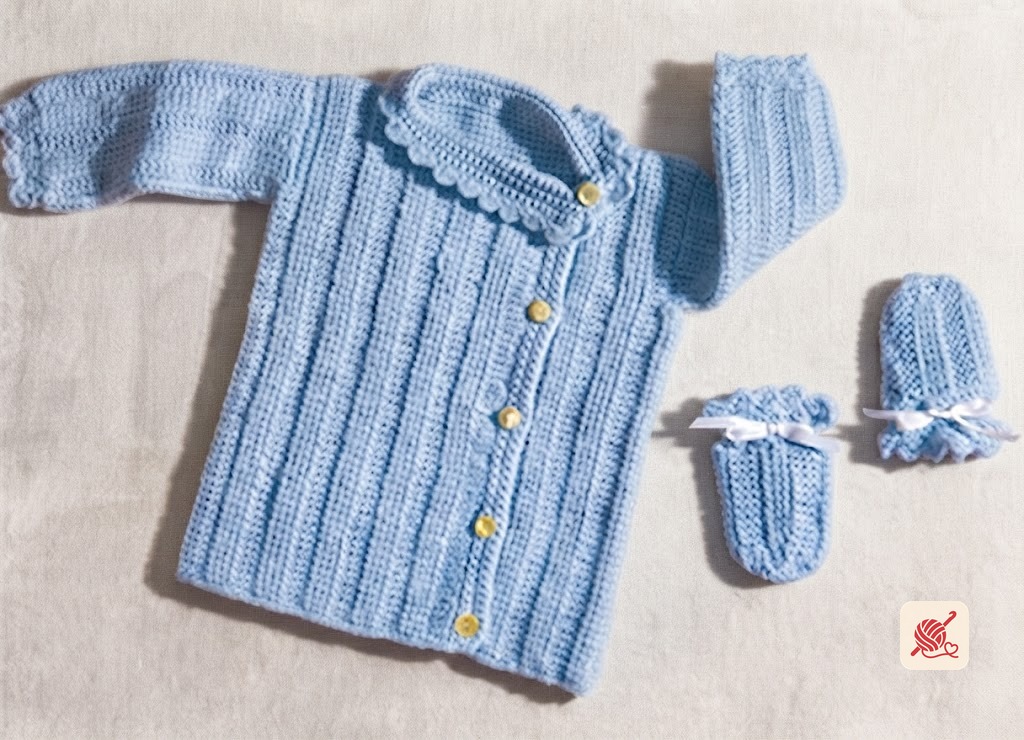 Crocheted Jacket and Mittens Pattern #3120