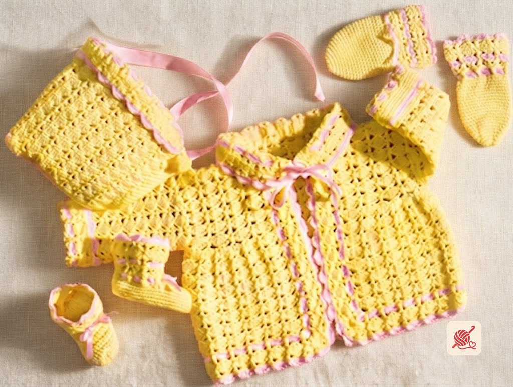 Crocheted Shell Stitch Set Pattern #3003