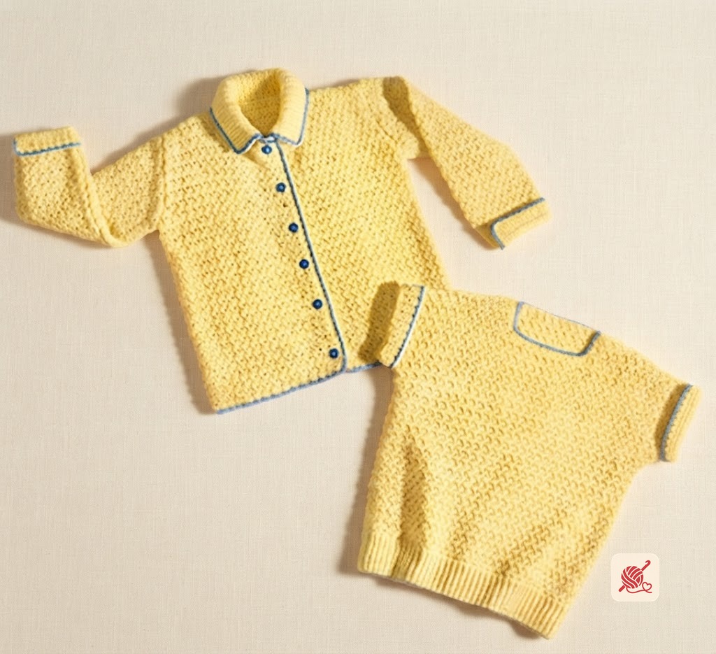 Crocheted Twin Set Pattern #3008