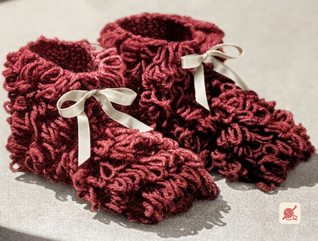 Loop Stitch Booties Pattern