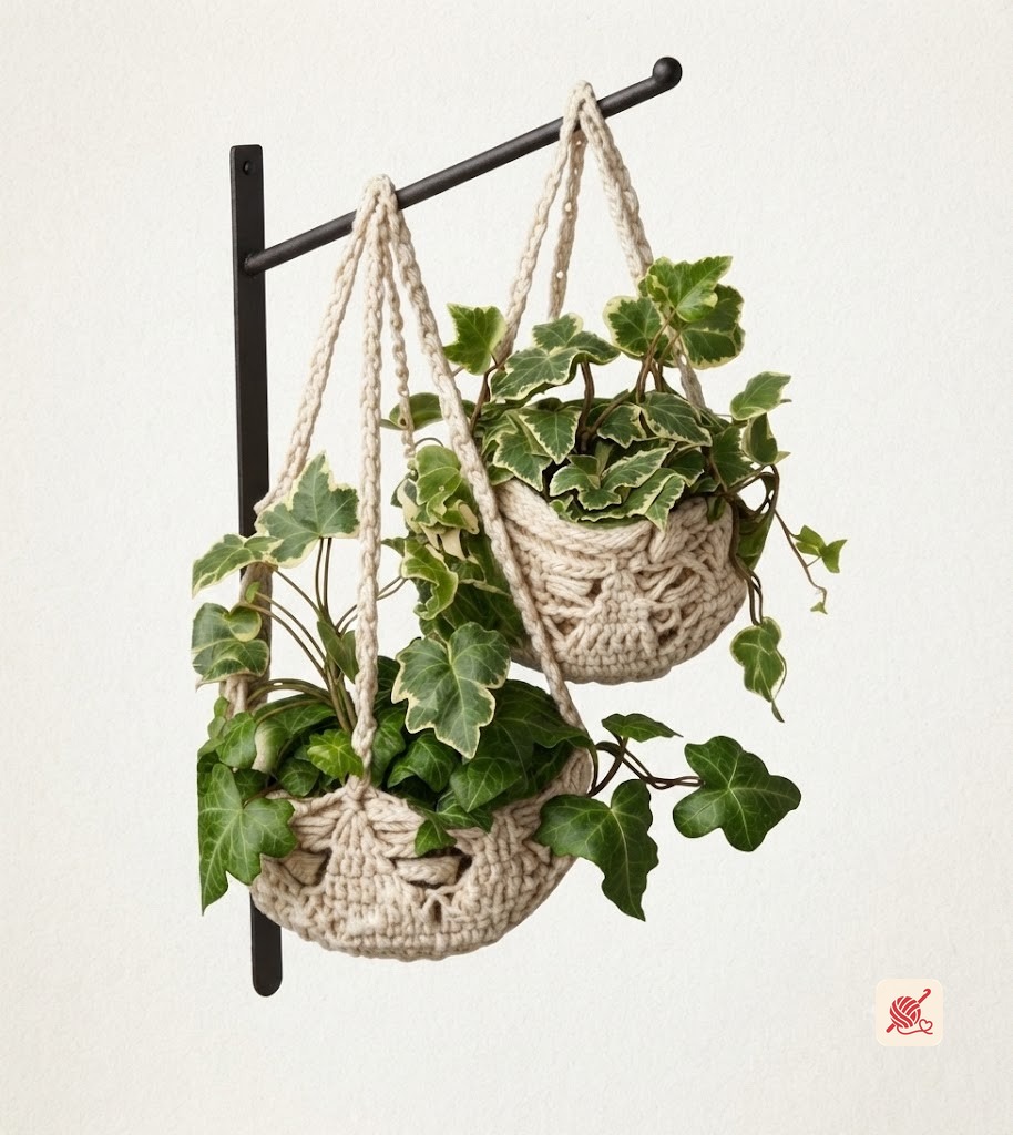 Crocheted Bowl Hanging Planter Pattern #865