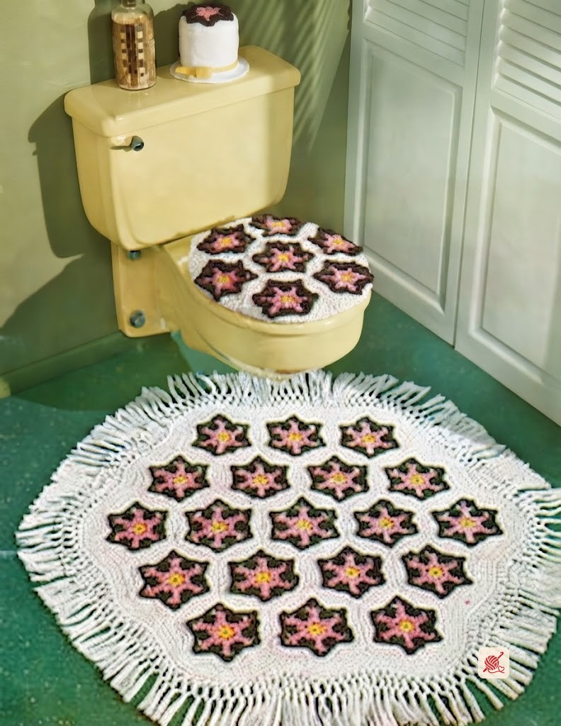 Flower Bathroom Set Pattern