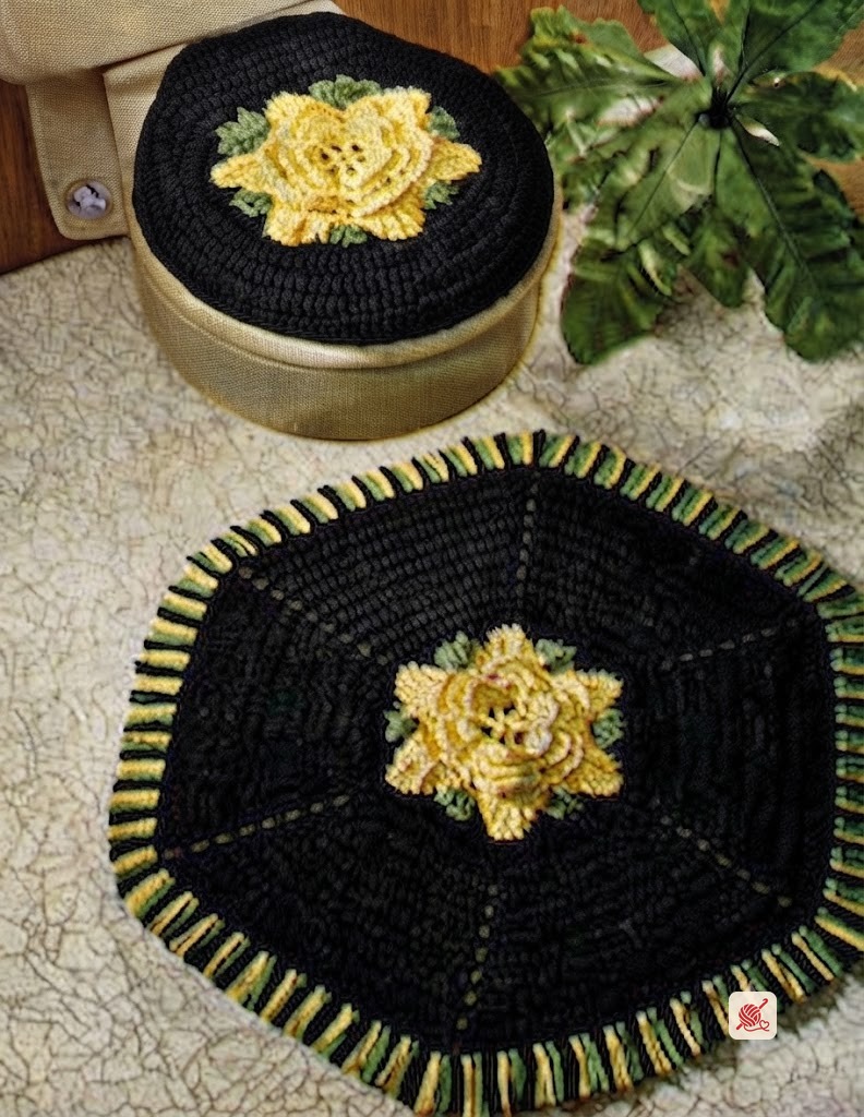 Rose Bathroom Set Pattern
