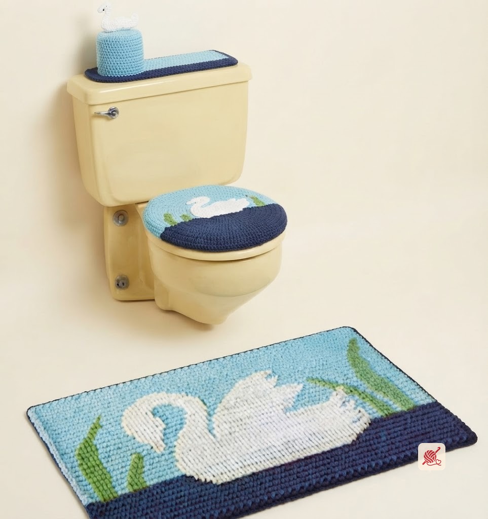 Swan Bathroom Set Pattern