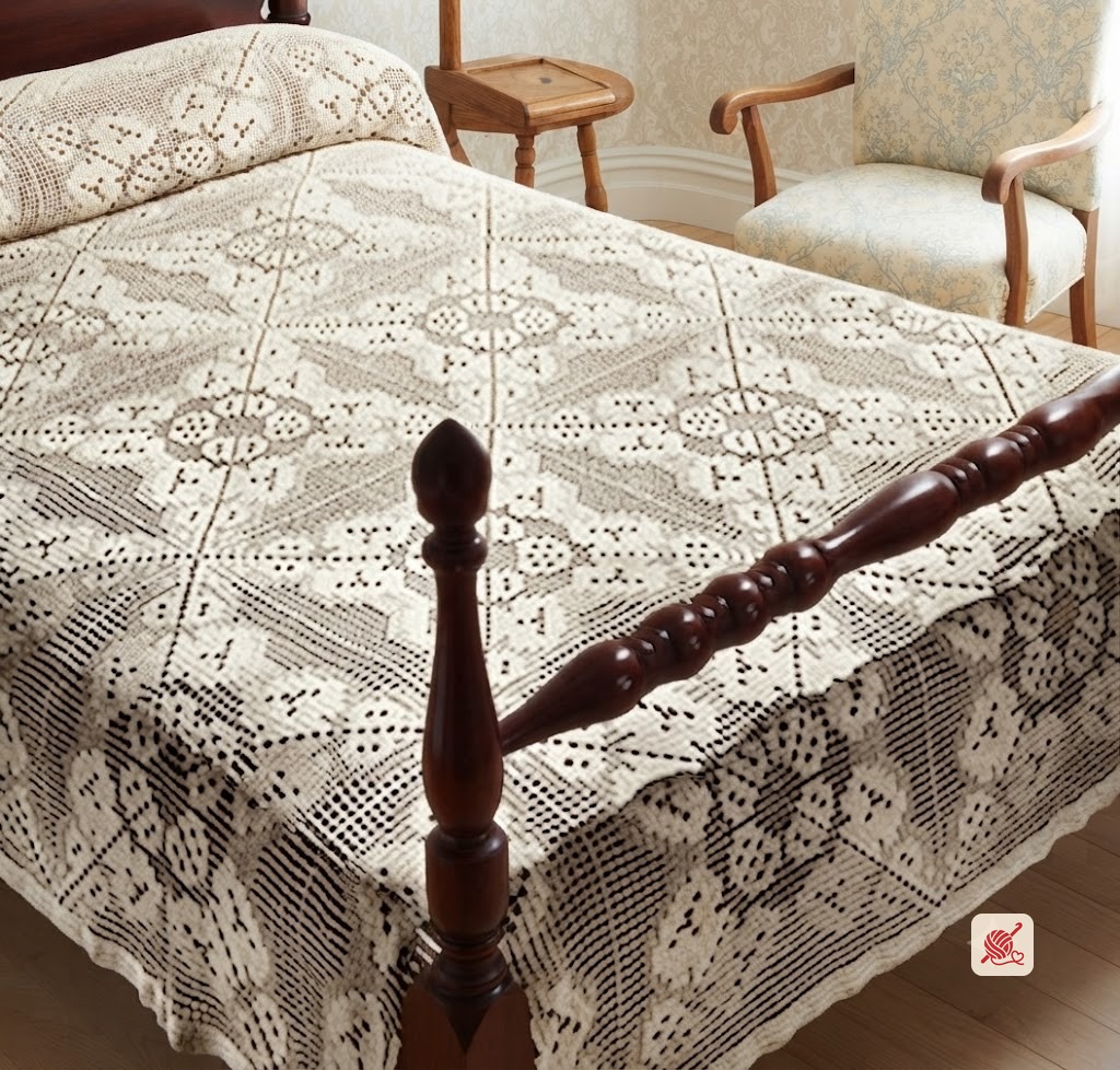 Filet Beauty Bedspread Pattern #6039