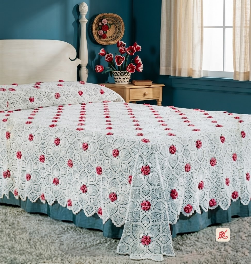 Rose and Pineapple Bedspread Pattern