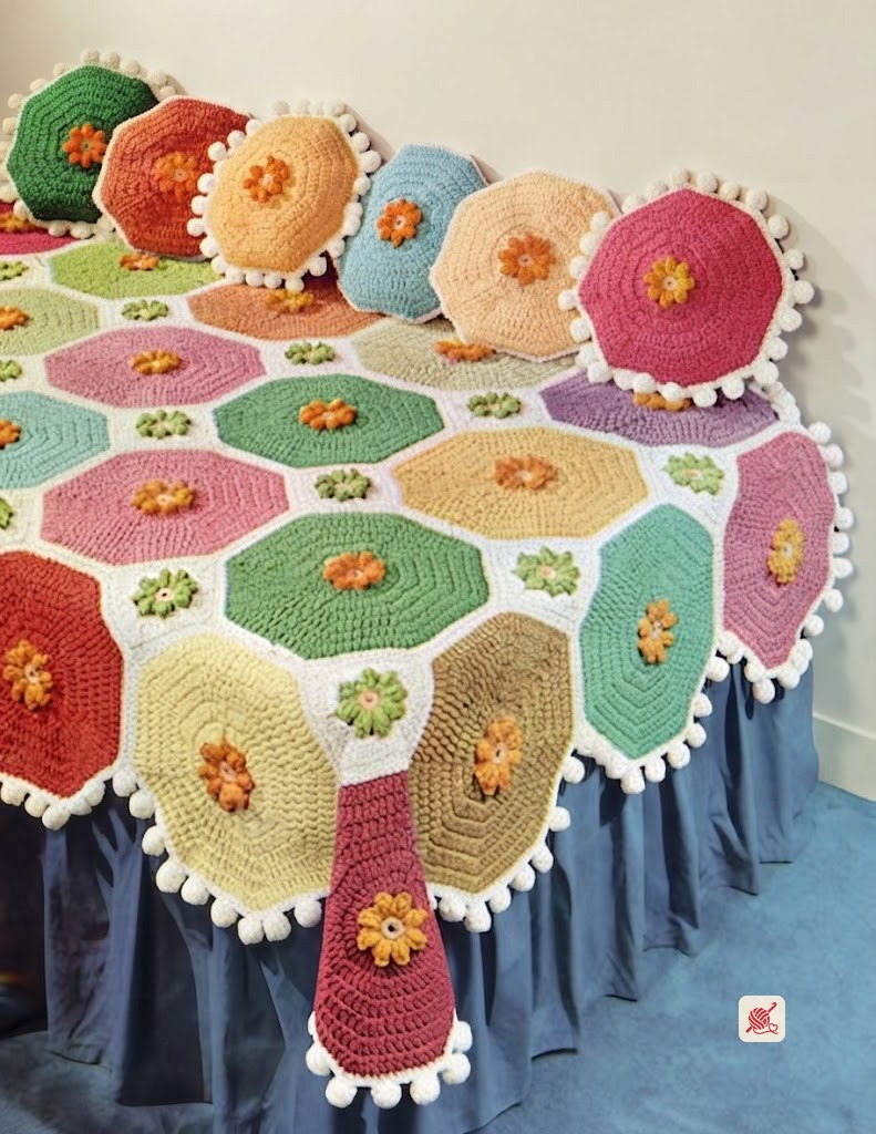 Big Colorful Throw & Pillows Patterns