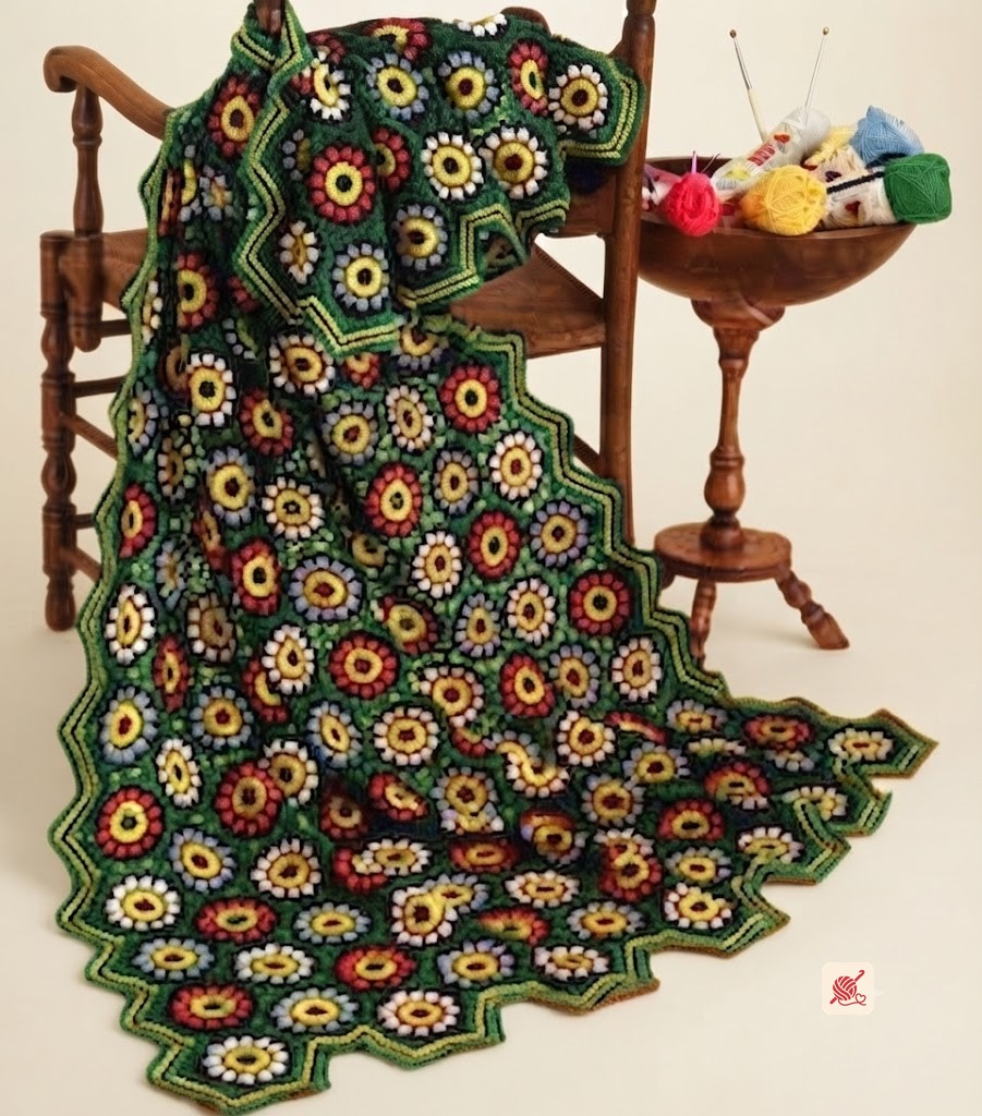 Colonial Charm Afghan Pattern