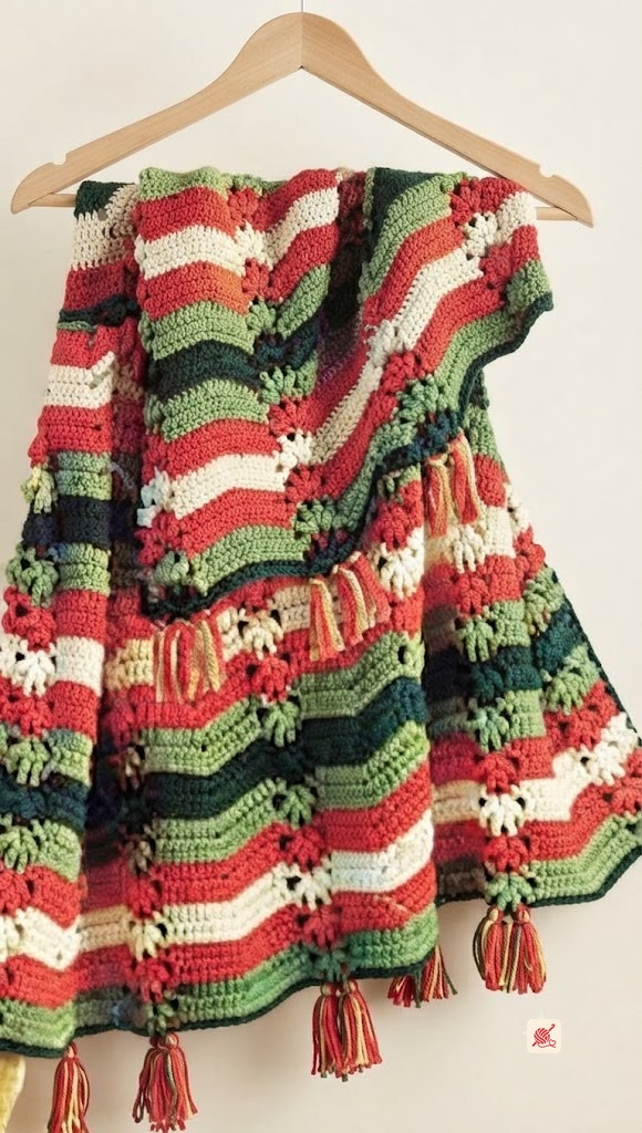 Crocheted Striped Afghan Pattern