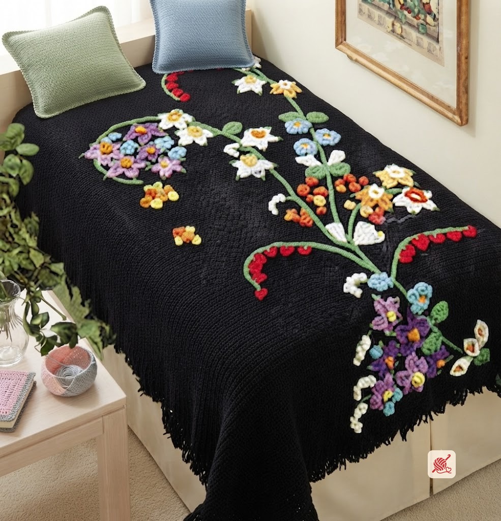 Flower Fountain Afghan Pattern