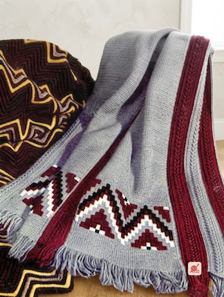 Indian Stripe Afghan crochet pattern