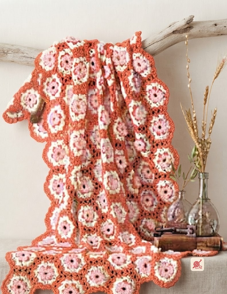 Loop Stitch Motif Afghan Number 742-17 crochet pattern