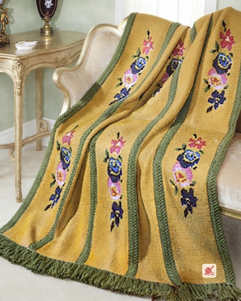 Roses in Bloom Afghan Pattern #6144