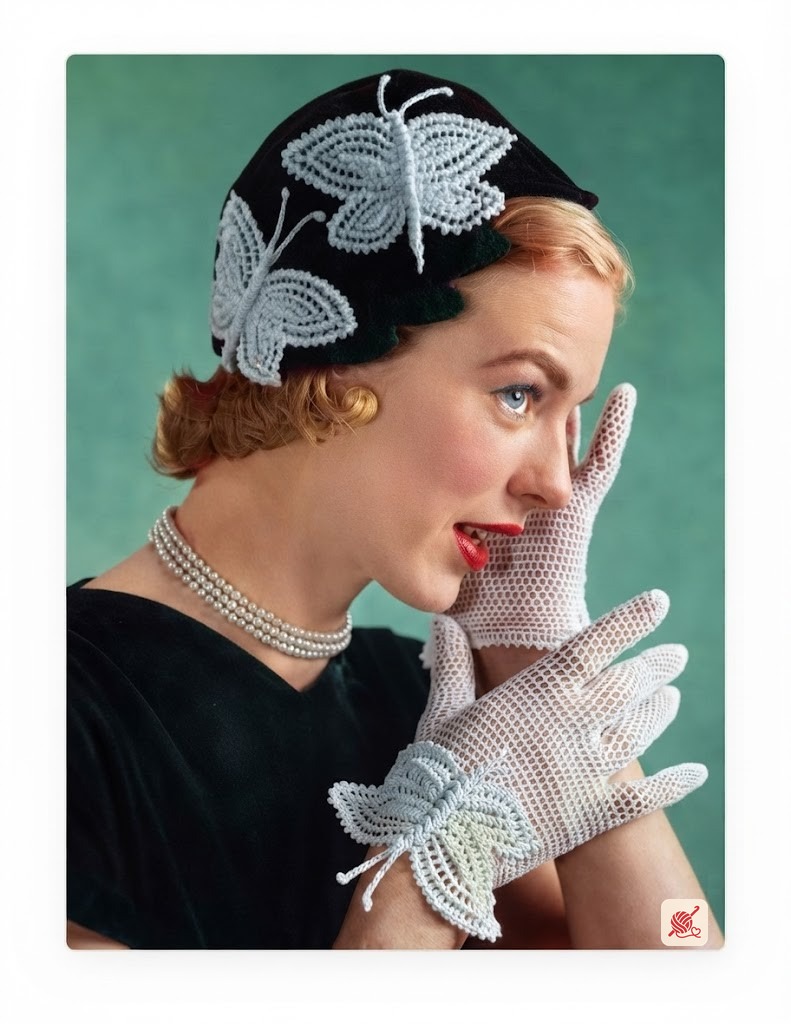 Butterfly Hat & Gloves Patterns #S-36