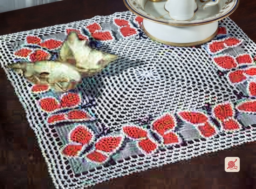 Butterfly Night Table Doily Pattern #S-55