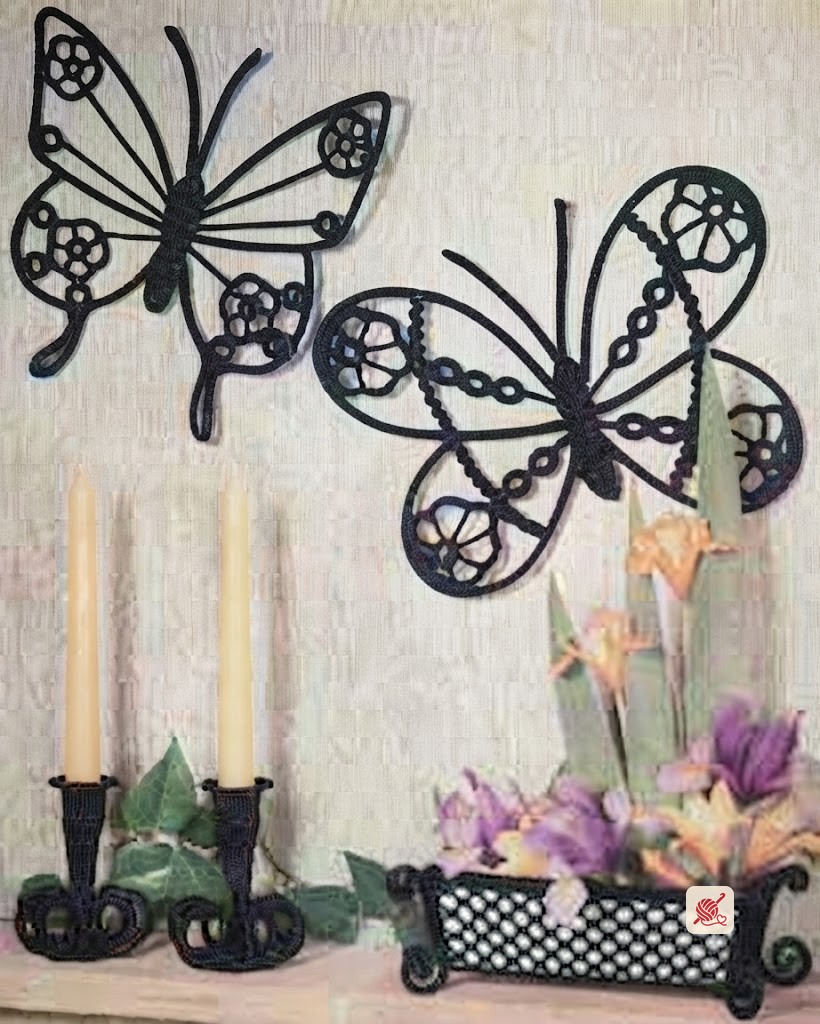 Mr & Mrs Butterfly Wall Plaques crochet pattern