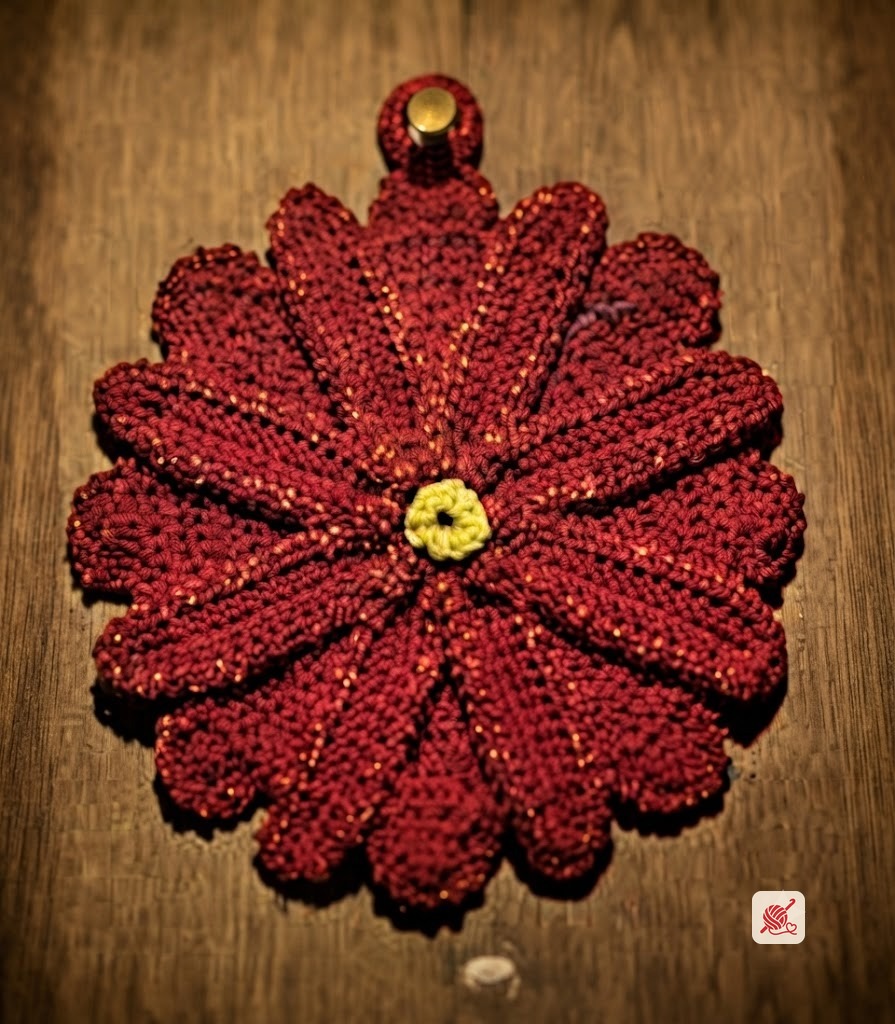 Poinsettia Pot Holder Pattern #S-714