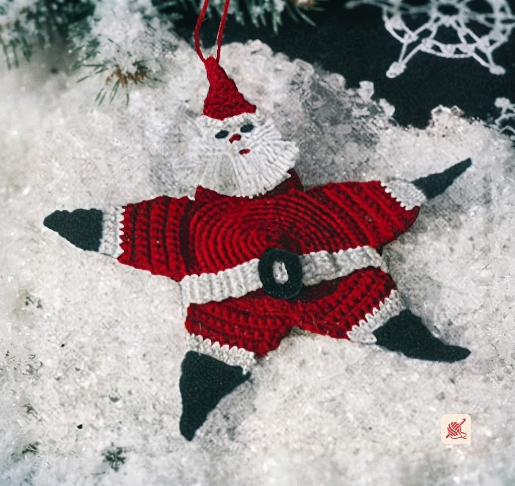 Santa Claus Star Ornament Pattern