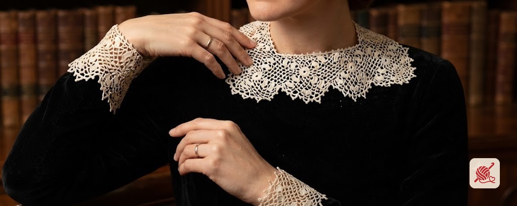 Irish Crochet Collar and Cuffs Pattern #2021