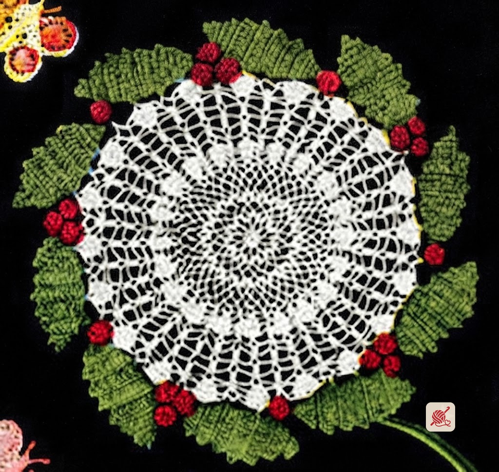 Holly Wreath Doily Pattern