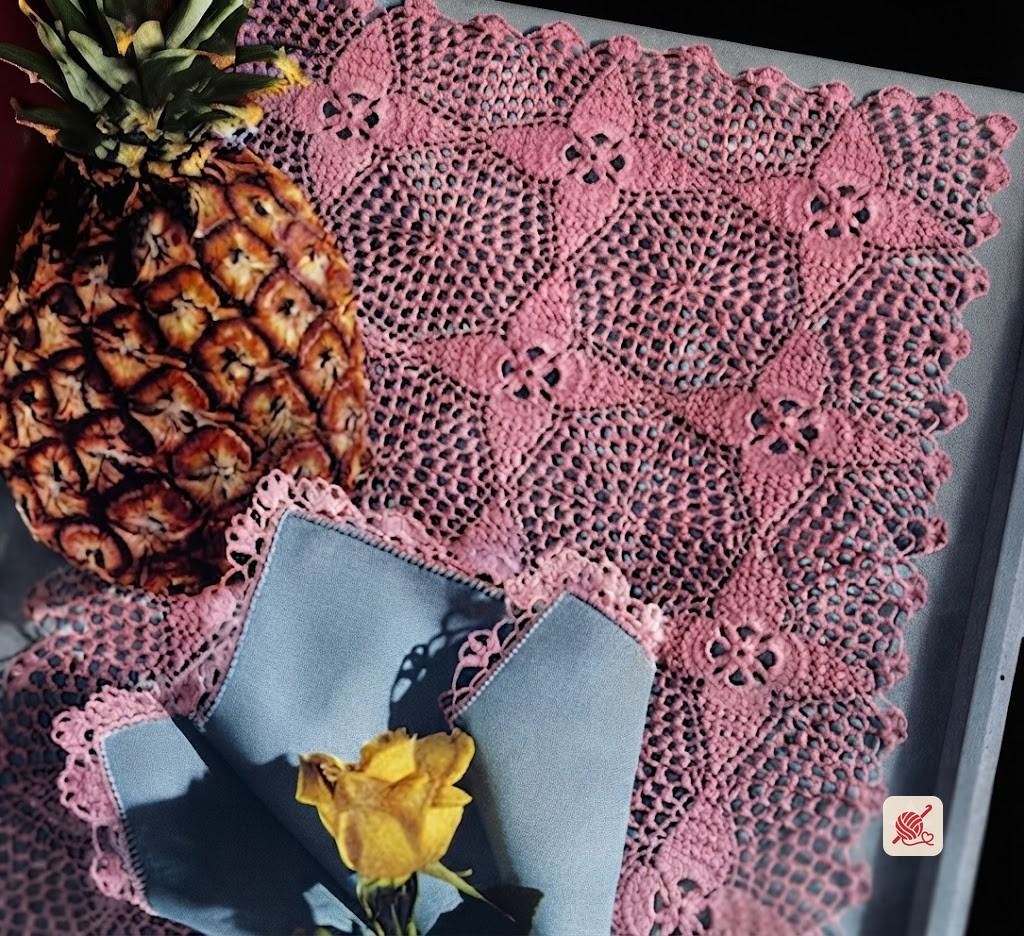 Pineapple Leaves Tray Mat & Napkin Pattern #S-239