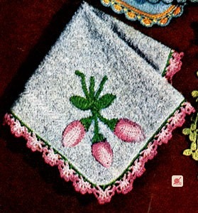 Rosebud Washcloth Edging Pattern #S-145