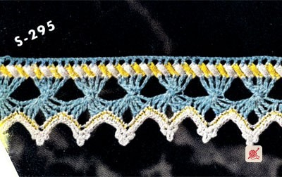 White & Yellow Rick Rack Edging Pattern