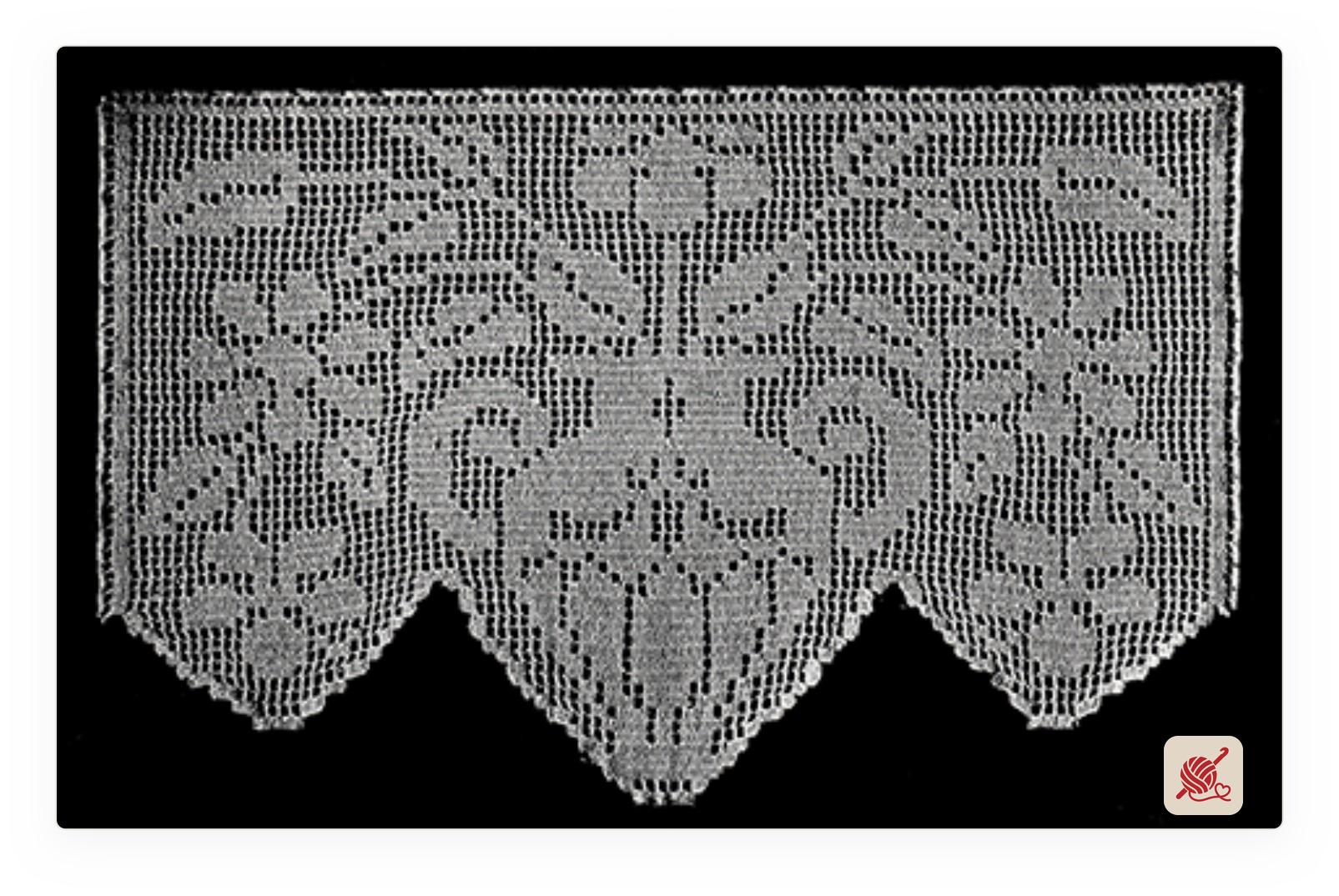Antimacassar in Filet Crochet Pattern #64