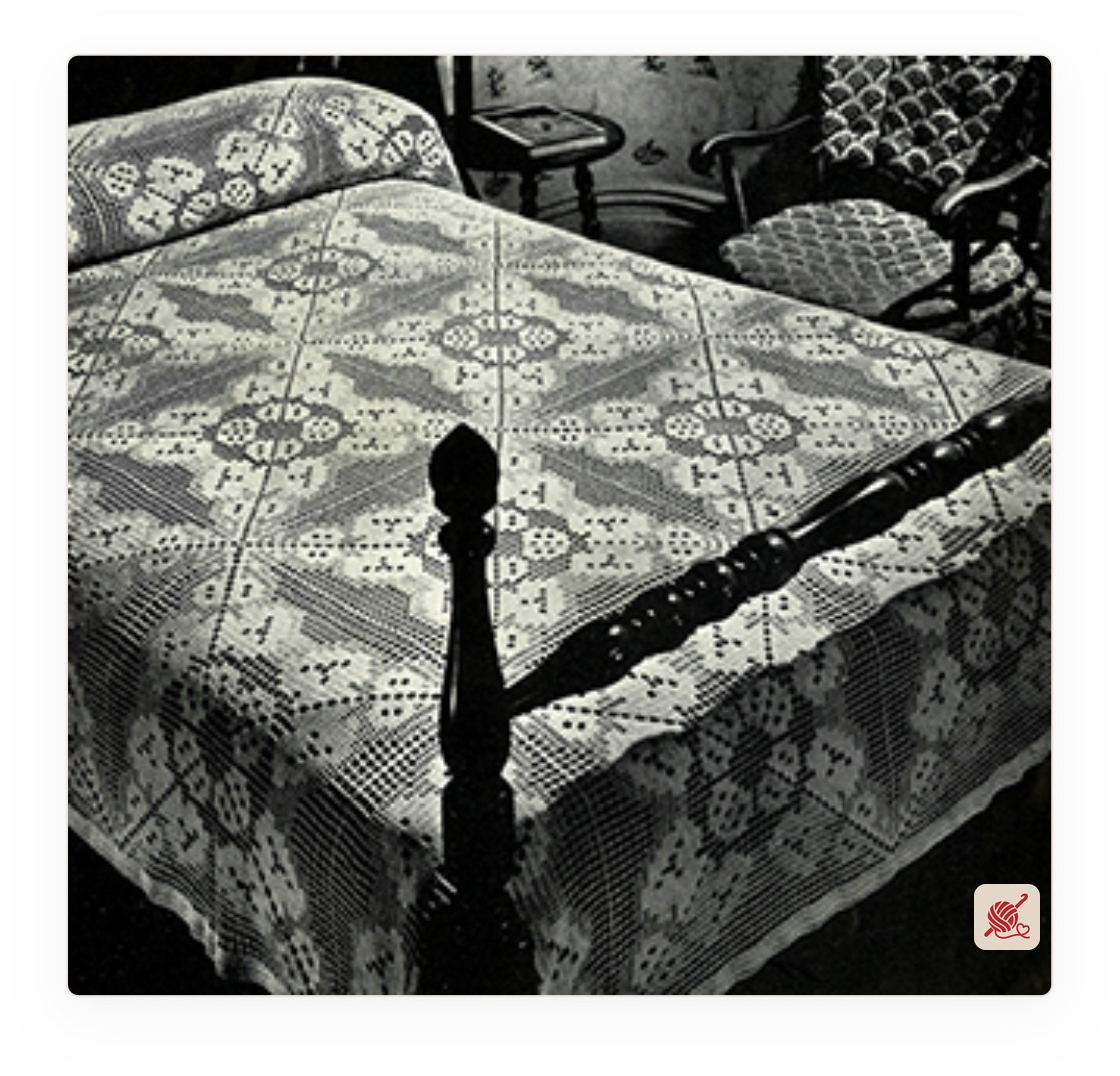 Filet Beauty Bedspread Pattern #6039