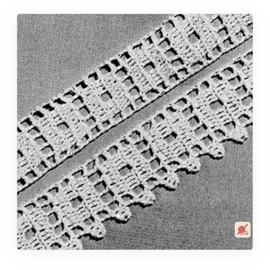 Filet Crochet Edging and Insertion Pattern #8379