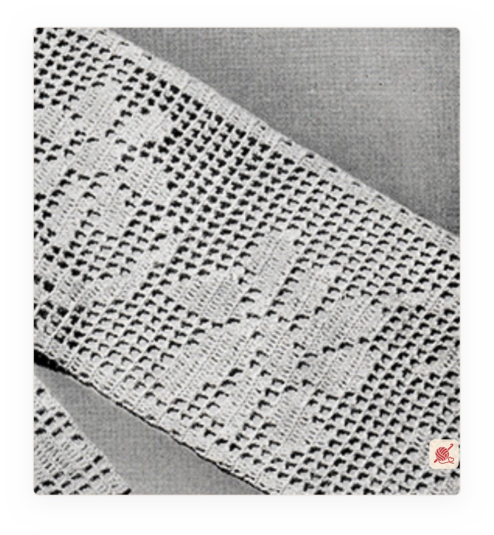 Filet Crochet Insertion Pattern #8342