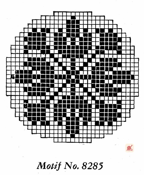 Filet Crochet Motif Pattern #8285