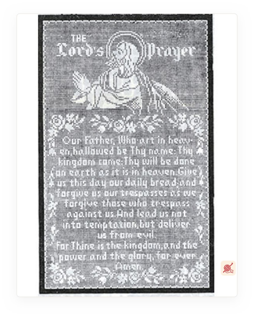 The Lord's Prayer Filet Crochet Wall Panel #703