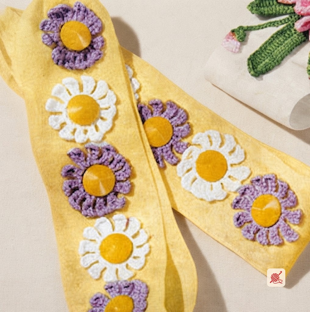 Daisy Chain Curtain Tie-Back Pattern #FV-381