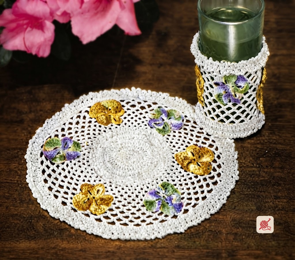 Pansies Refreshment Set Pattern #7086