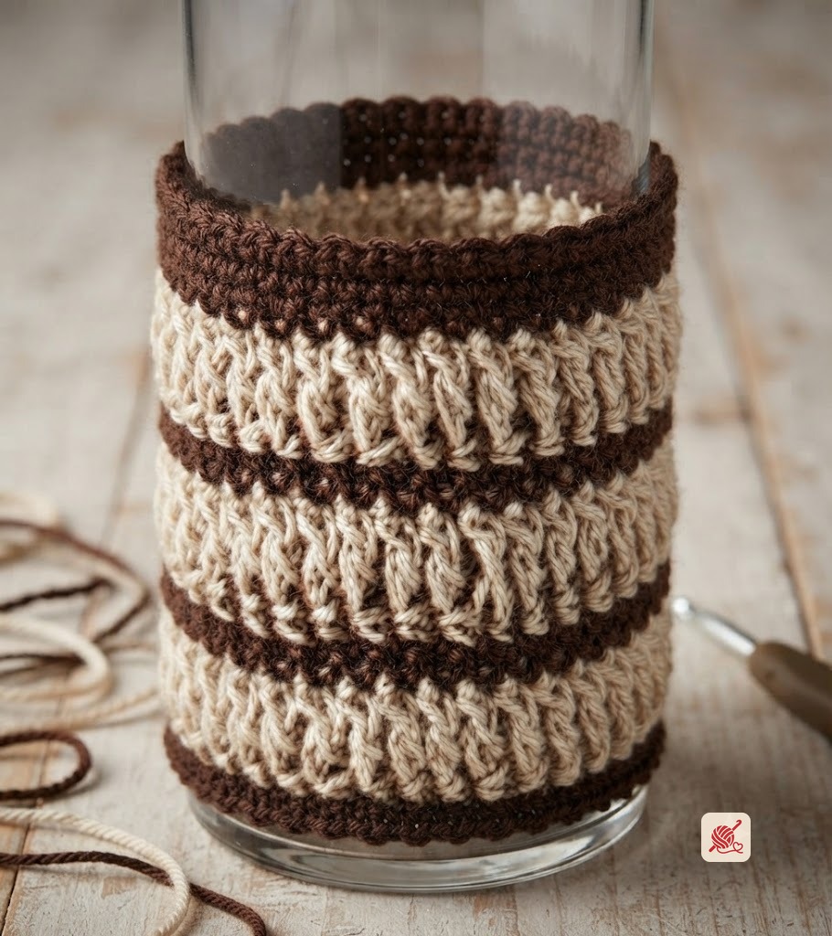 Brown and White Glass Jacket Pattern #S-612