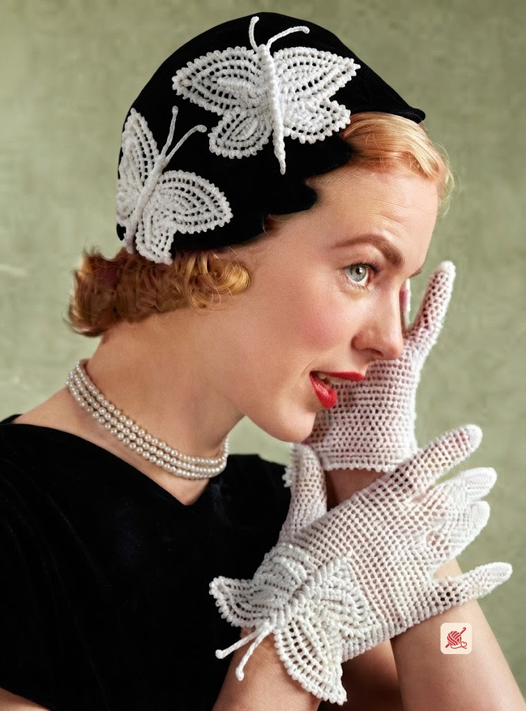 Butterfly Hat & Gloves Patterns #S-36