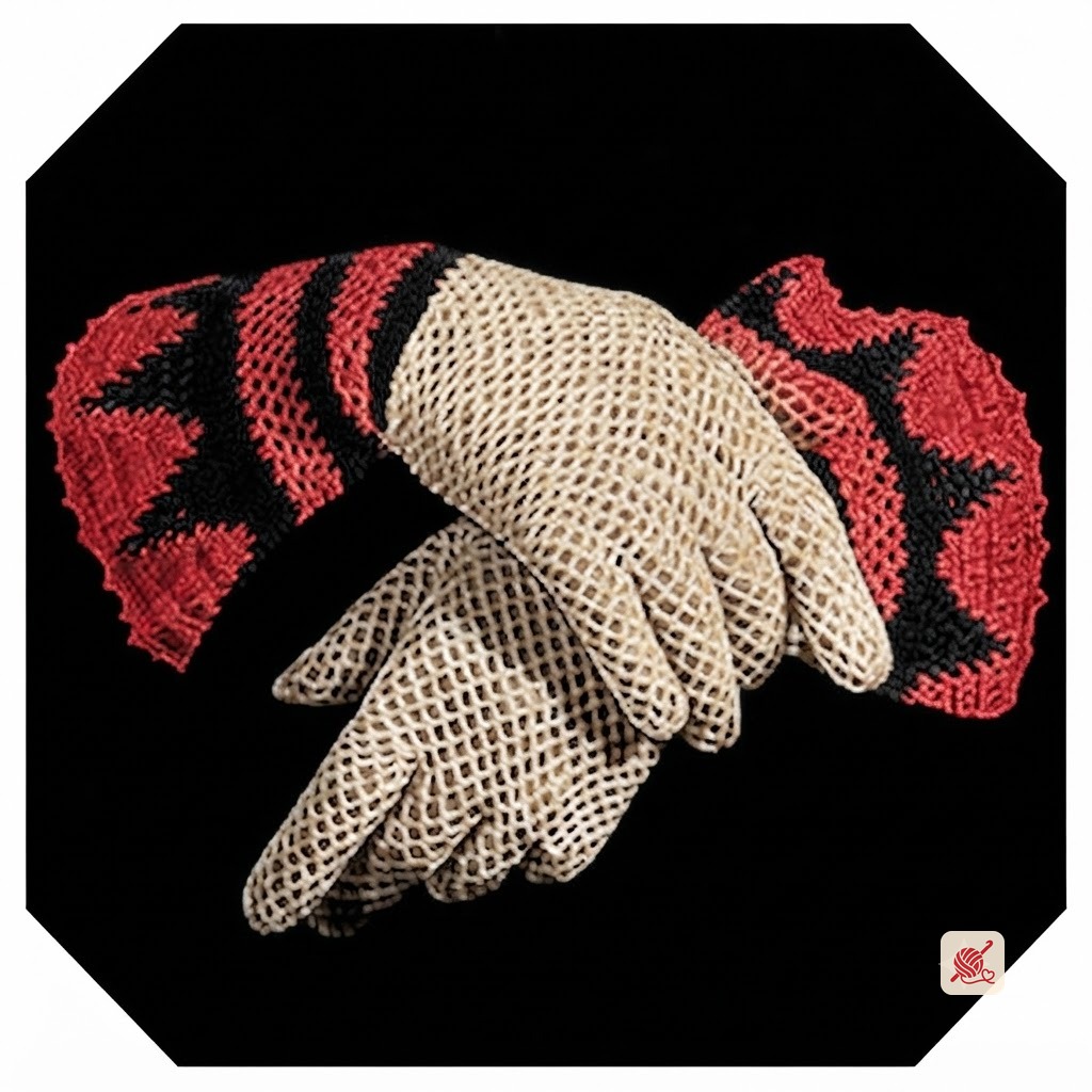 Crocheted Glove with Triangular Flare Cuff Pattern #229