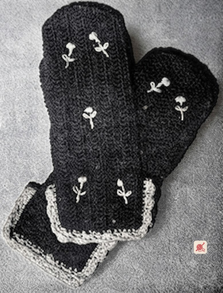 Ladies' Mittens with Embroidery Pattern #127