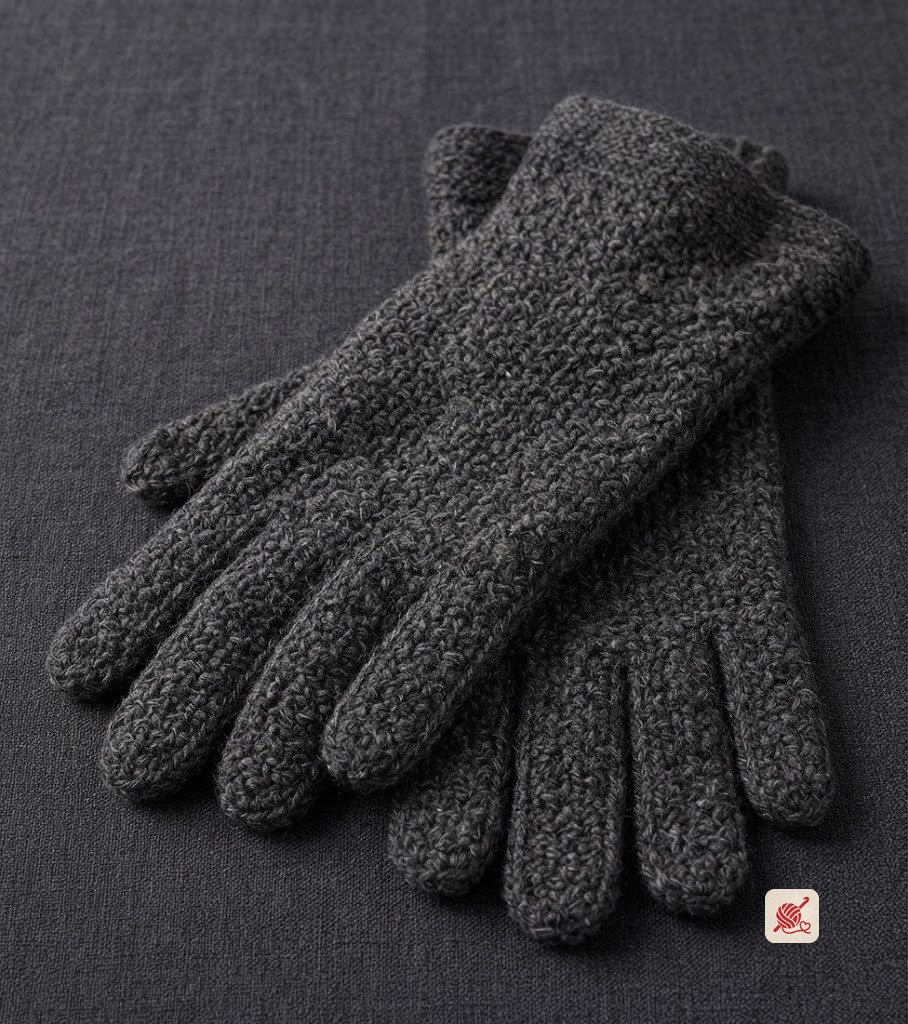 Men's Afghan Stitch Gloves Pattern #618