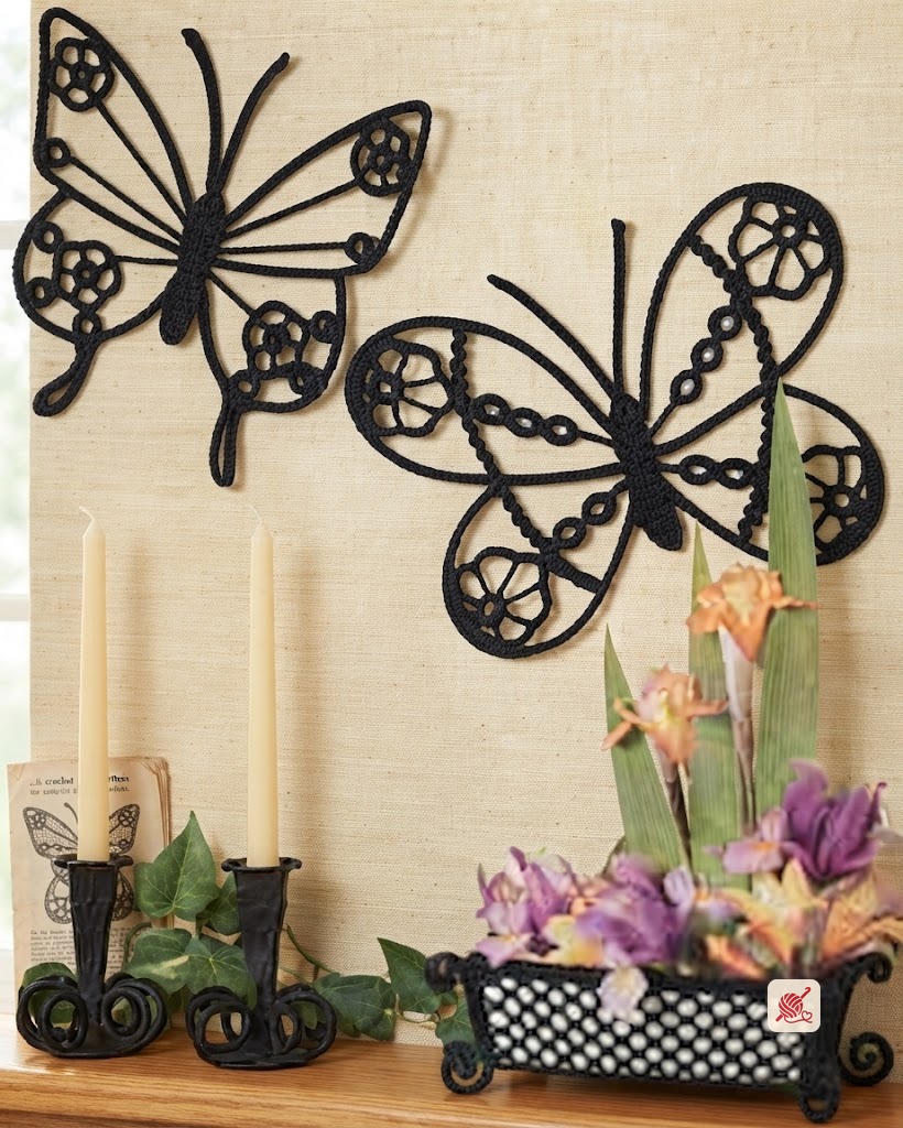 Mr & Mrs Butterfly Wall Plaques crochet pattern