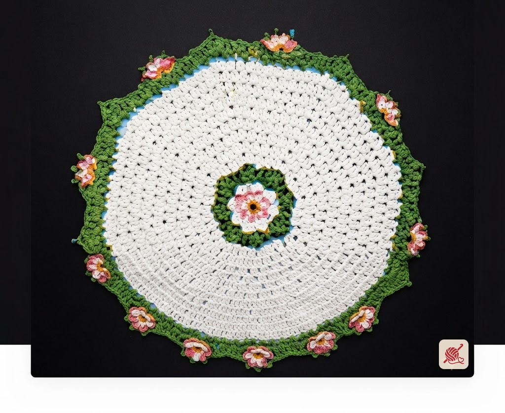 Rose Popcorn Hot Plate Mat Pattern #7008