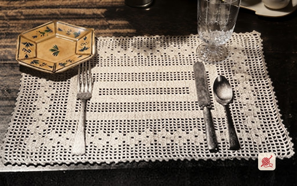 Flower Filet Luncheon Set Pattern #222