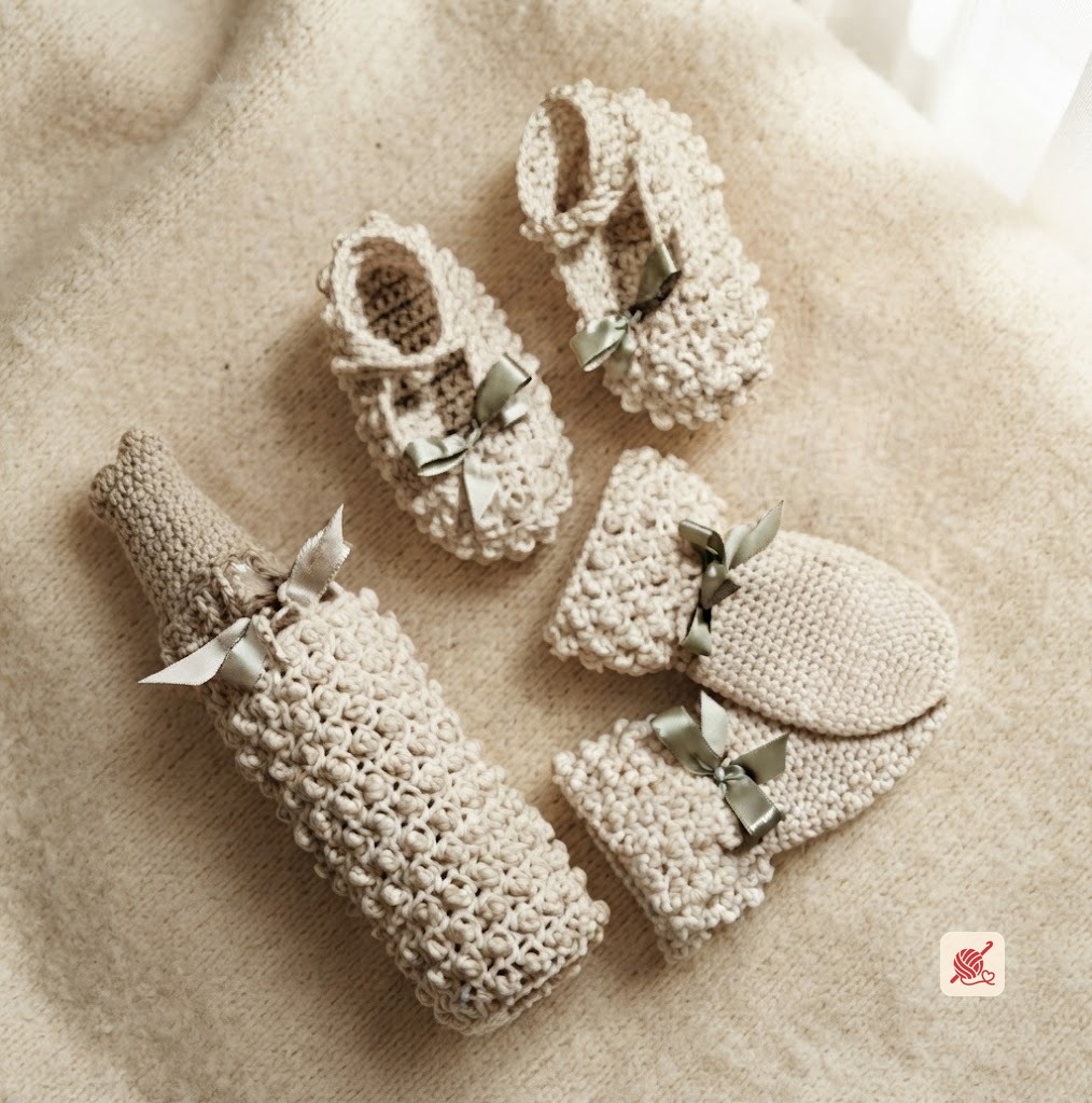 Bottle Cover, Mittens & Bootees Pattern #5249