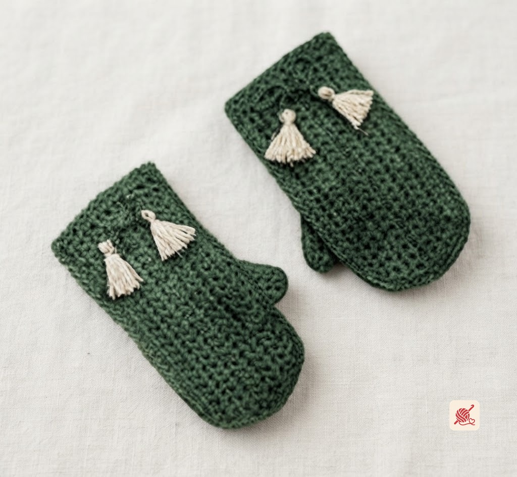 Childs Crochet Mittens Pattern #603