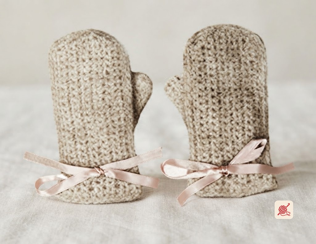 Angora Crochet Mittens Pattern #605