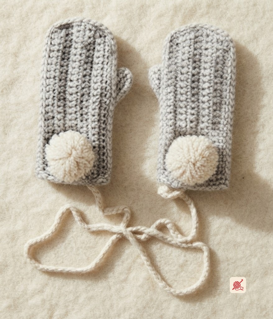 Childs Crochet Mittens Pattern #606