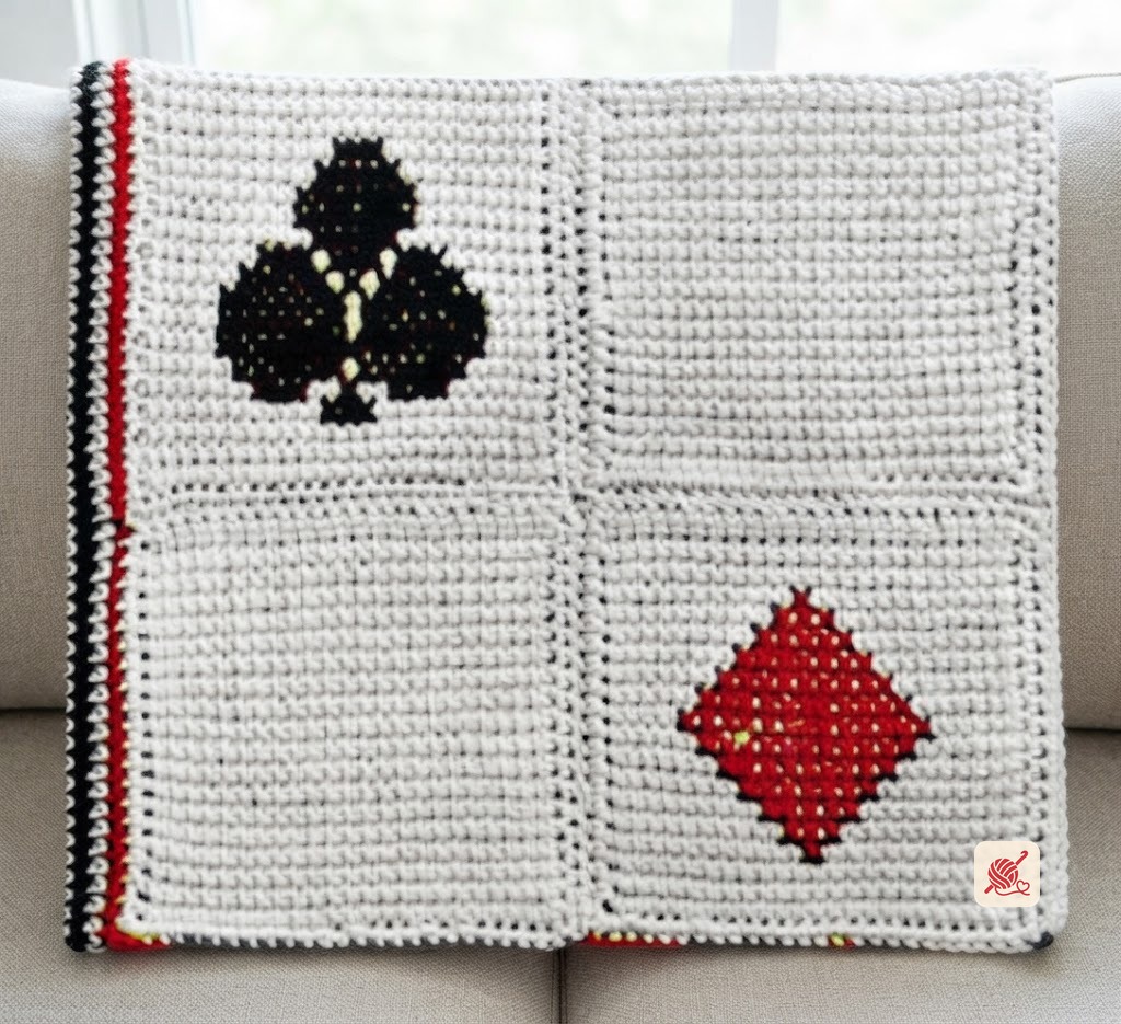 Queen of Hearts Afghan Pattern #B-256